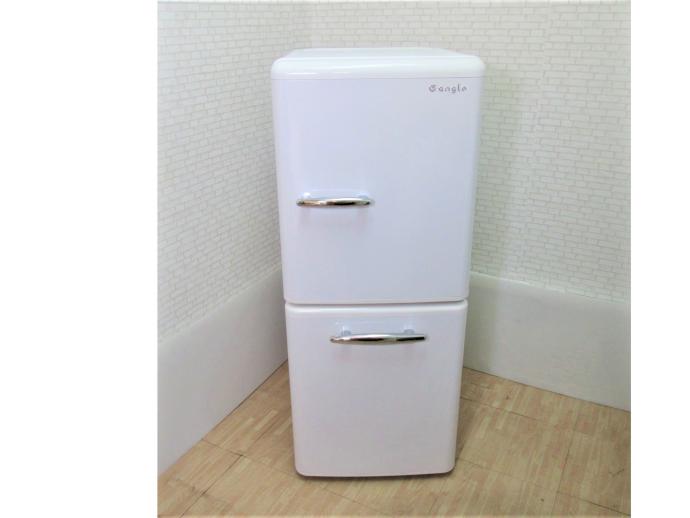 エディオンオリジナルブランド eangle 2ドア冷凍冷蔵庫 レトロ 